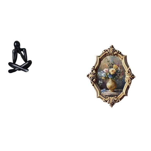 CarpNettore Abstract Figure Sculpture Decorative Figurine Collectible Desktop Ornament Modern Statue Resin Picture Frame Vintage Design Art Crafts Collections Pho