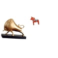 thumbnail image 1 of CarpNettore Abstract Ox and Dala Horse Sculpture Unique Tabletop Animal Figurine for Home Decor Living Room Bedroom Entrance Bookshelf Cabinet Display, 1 of 8