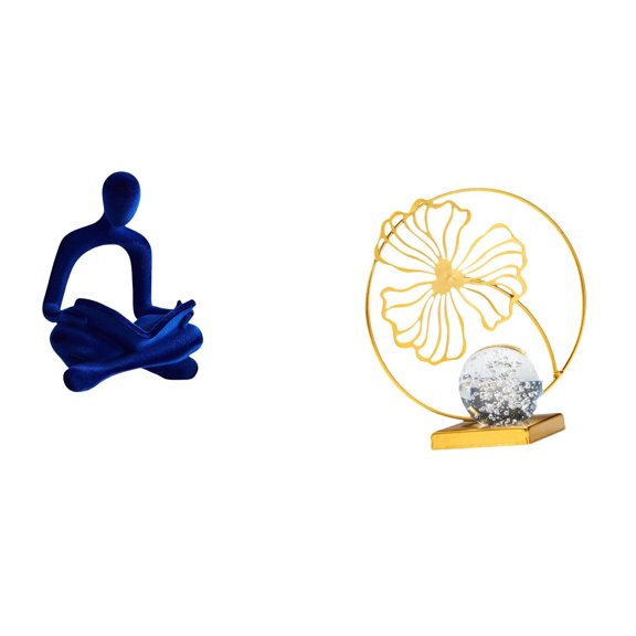 CarpNettore Abstract Thinker Leaf Iron Figurine Sculpture Versatile Decorative Ornament for Office Bar Wedding Birthday Gift Bookshelf Fireplace Desk Bedroom Collection