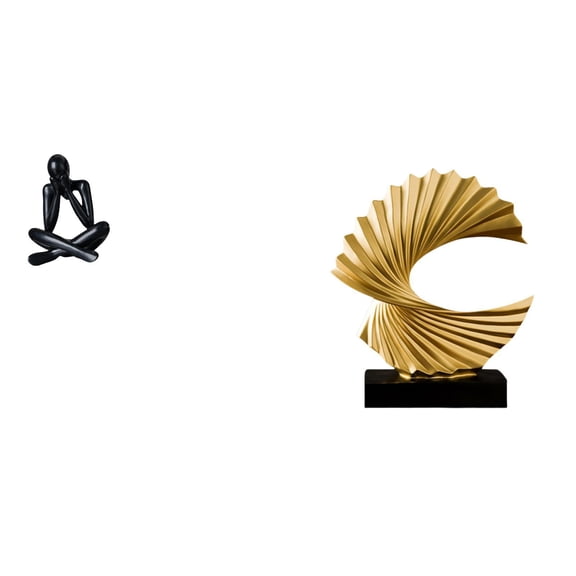 CarpNettore Abstract Wave Figure Sculpture Decorative Resin Figurine Collectible Modern Artwork Statue for Living Room Bedroom Bookshelf Home Decor Gift