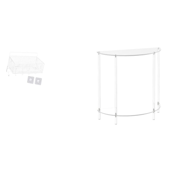 CarpNettore Acrylic Accent Side Table for Small Space Two Tier Skinny Nightstand for Bathroom Home Living Room Decor Modern End Table