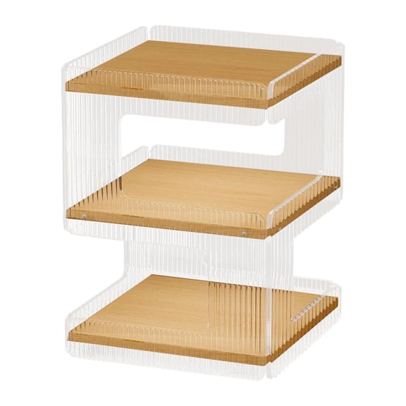 CarpNettore Acrylic Bedside Table NightStand 3 Tier Furniture Coffee Table Storage Shelf for