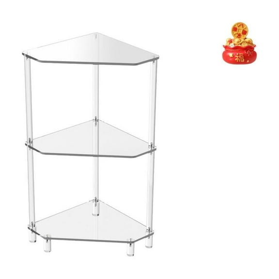 CarpNettore Acrylic Corner Side Table with Three Tiers Small End Table Resin Money Bag Figurine Modern Sculpture Suitable for Living Room Bedroom Office Car Dashb