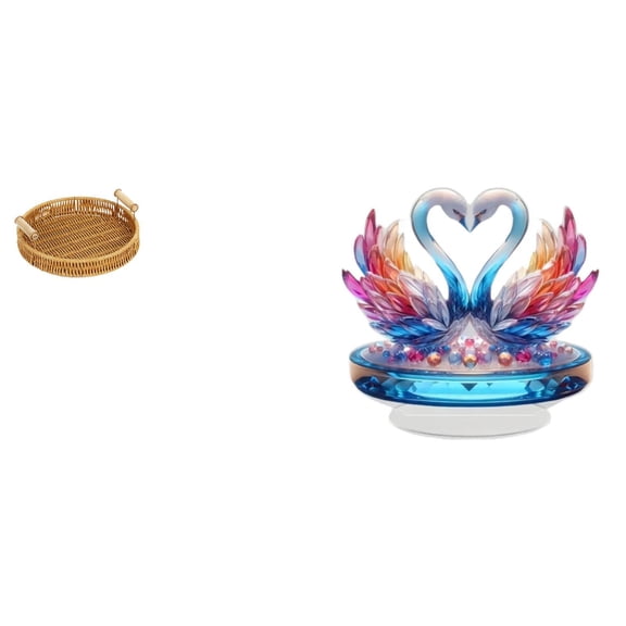 CarpNettore Acrylic Fruit Basket Sculpture Swan Snack Bowl Table Centerpiece Desktop Bread Plate Cabinet Decoration Bookshelf Ornament Valentine's Day