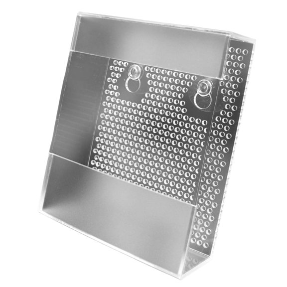 CarpNettore Acrylic Reptile Feeder Transparent Durability Easy to Install Practical Supplies Small
