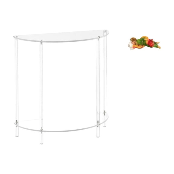 CarpNettore Acrylic Side Table for Small Space with Joseph Statue Figure Resin Jesus Joseph Sculpture Decorative Desk Display Accent End Table for Bathroom Home Living Room Decor Shelf Office Car