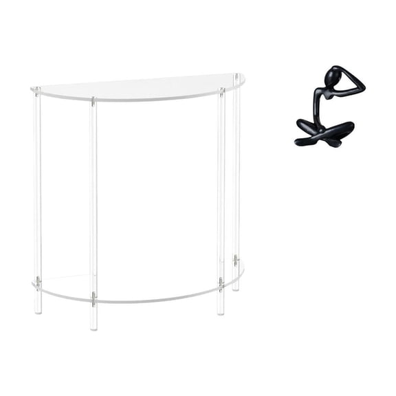 CarpNettore Acrylic Side Table for Small Space with Thinker Abstract Statue Decorative Figurine Collection Modern Sculpture Accent End Table Ornament