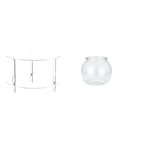 CarpNettore Acrylic Transparent Side Table with Fish Tank Design Compact Nightstand for Bedroom Living Room Home Easy Assembly Modern Decor