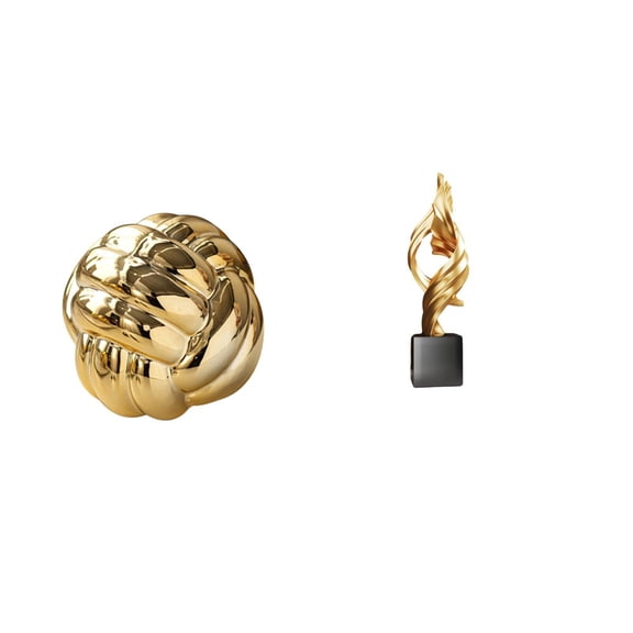 CarpNettore Aesthetic Yarn Ball Ceramic Sculpture and Abstract Resin Art Figurine for Friends Living Room Office Coffee Table Entrance Decor