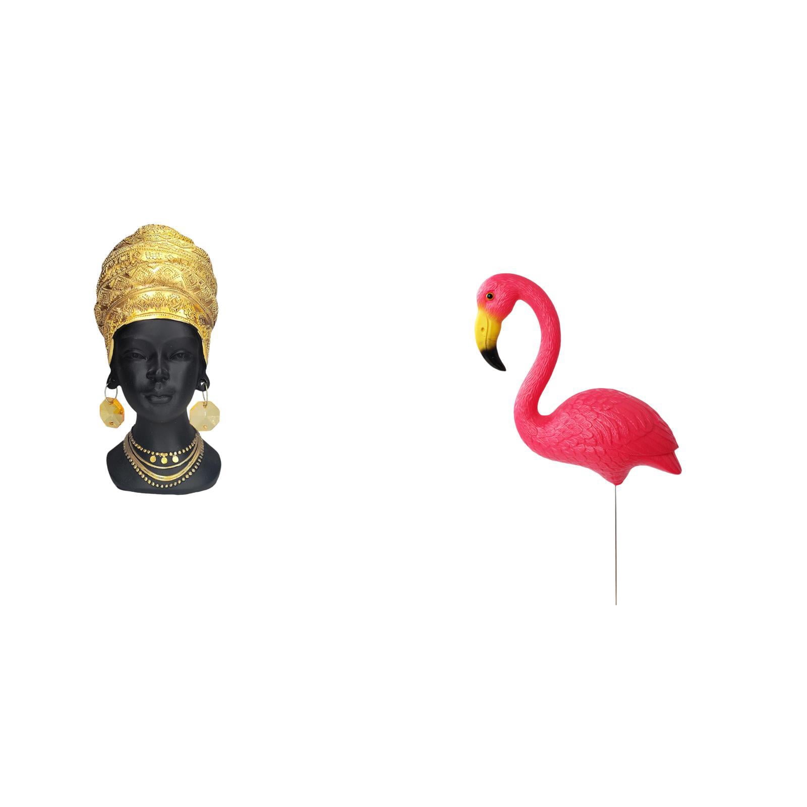 CarpNettore African Woman Bird Statue Tabletop Ornament Figurine Yard Art Centerpiece Resin Creative Sculpture for Home Decor Entrance Shelf Holiday Spring