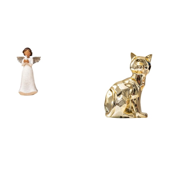 CarpNettore Angel Resin Figurine Cat Statue Collectible Sculpture Shelf Ornament Ceramic Animal Praying Figure Suitable for Home Decoration Office Display Gift Gi