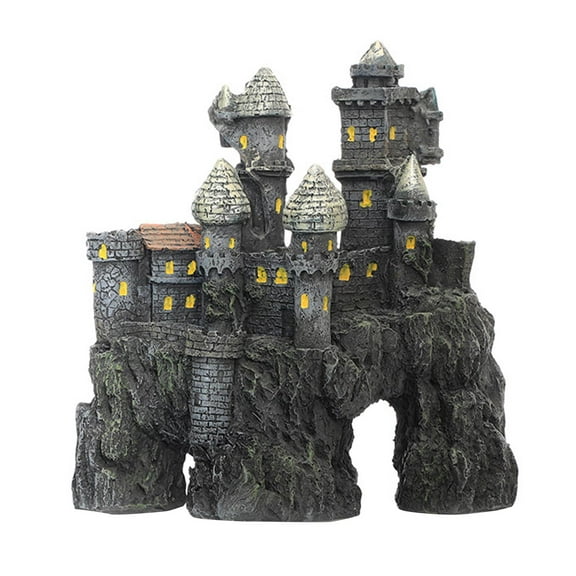 CarpNettore Aquarium Castle Decor Hided House for Betta Fish Plants Supplies Accessories