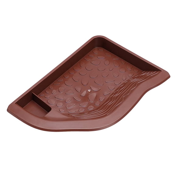 CarpNettore Aquarium Water Dish for Reptiles with Ramp, Tortoise Feeder for Lizard And Snake Brownish Red