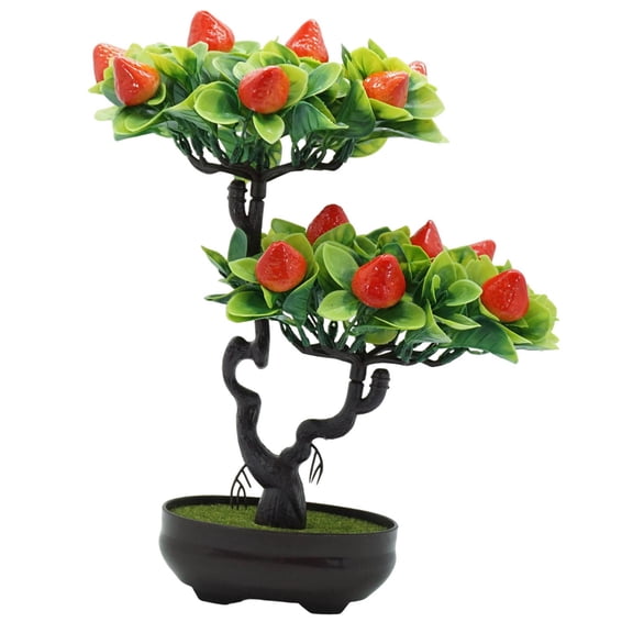 CarpNettore Artificial Fruit Tree Bonsai Multifunctional for Coffee Table Garden Bedroom Strawberry