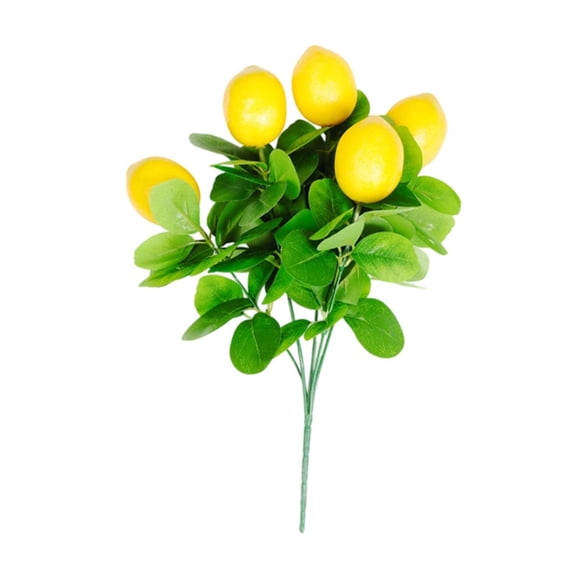 CarpNettore Artificial Lemon Branch Elegant Faux Greenery Stem for Table Vase Home Porch Style A