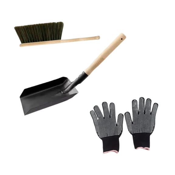 CarpNettore Ash Shovel Hearth Brush Set Indoor Outdoor Cleaning Tool Fireplace Tools Set
