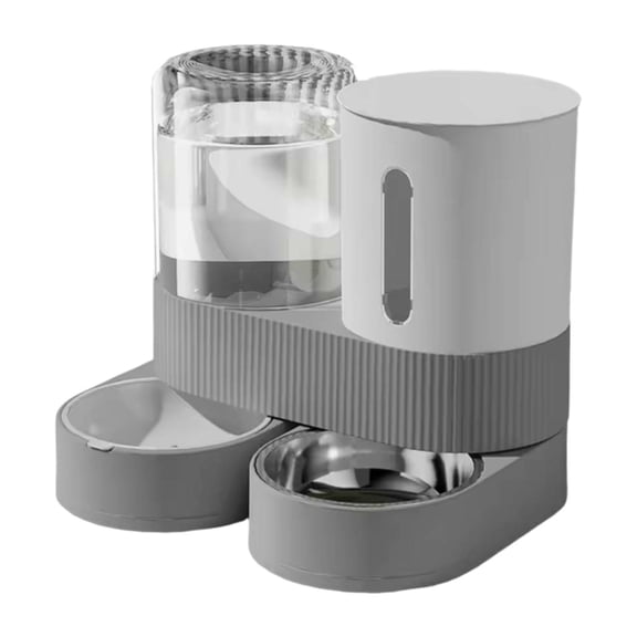 CarpNettore Automatic Pet Feeder Detachable Pet Feeding Bowl for Bunny Small Dogs Kitten Gray