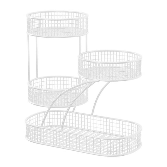 CarpNettore Bathroom Counter Storage Organizer Shelf Bathroom Countertop Organizer Versatile white