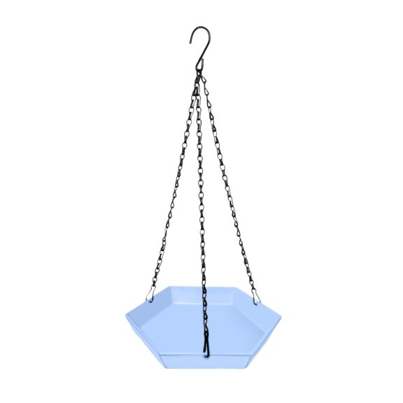 CarpNettore Bird Bath for Hanging Bird Feeder Plate with Chains Easy to Clean 2 in 1 Feeding Blue