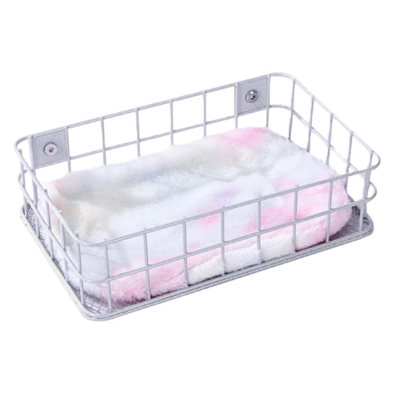 CarpNettore Bird Perch Platform Rest Stand Easy to Install Climbing Toy Cage Accessory Wire Platform for Parakeets Cockatiels Small Birds White