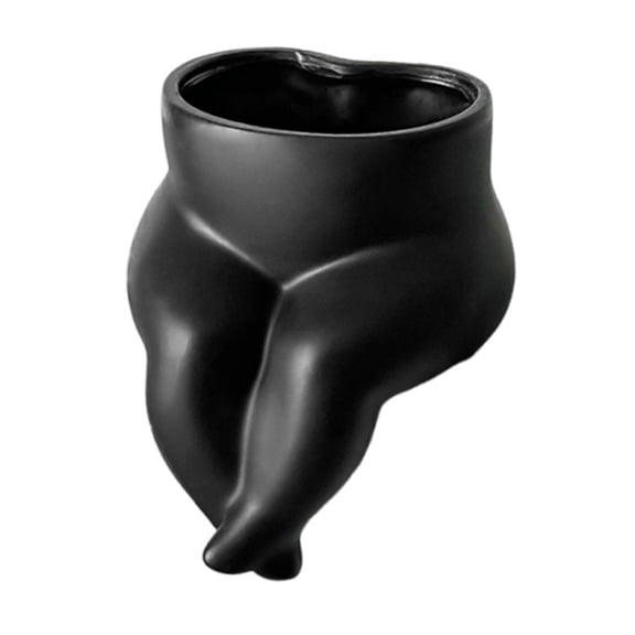 CarpNettore Body Sculpture Plant Pot Planter 11x12x13cm Modern Accessory Minimalist Handmade Black