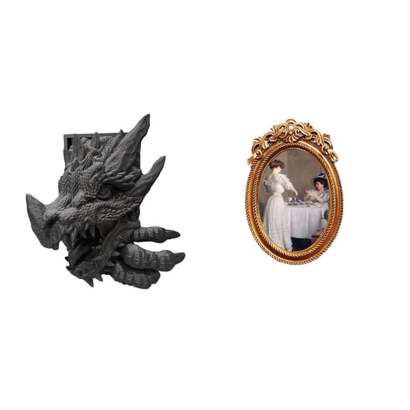 CarpNettore Bookend Book Support Home Decor Decorative Book Holder Book End Book Stopper for Bookshelf Living Room Cabinet Ornate Photo Frame Small Resin Picture Frame Hanging Decorative