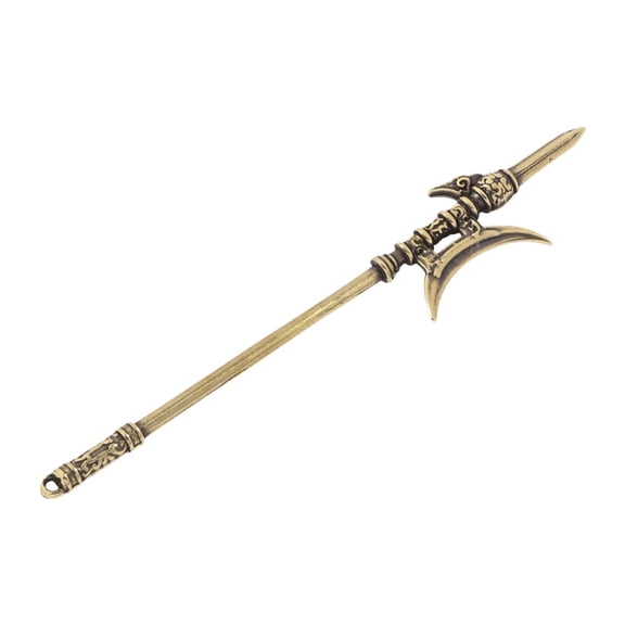 CarpNettore Brass Spear Collectible Tiny Figurine Copper Sculpture Desk Ornament for Bedroom