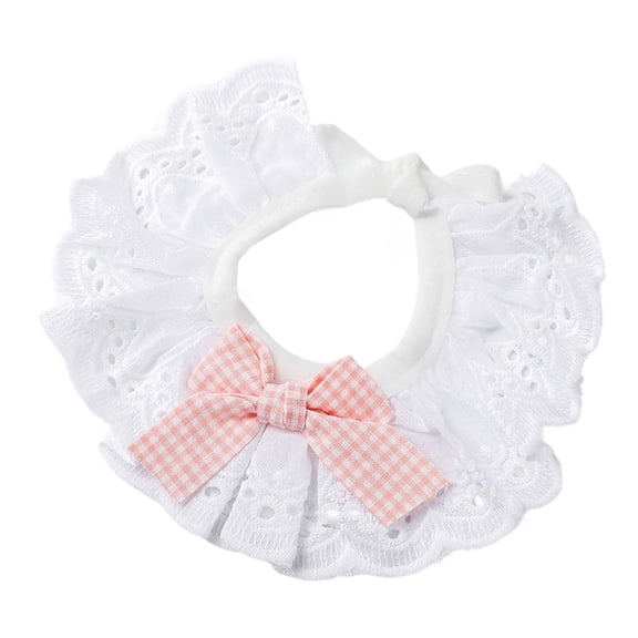 CarpNettore Cat Bib Cat Bandana Pet Supplies Dress up Cute Bow Kitten Scarf Round Neck Scarf Pink S