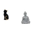thumbnail image 1 of CarpNettore Cat Monkey Resin Buddha Statue Decorative Animal Figurine Collectible Sculpture for Entrance Bookshelf Living Room Bedroom Hotel Patio Backyard, 1 of 8