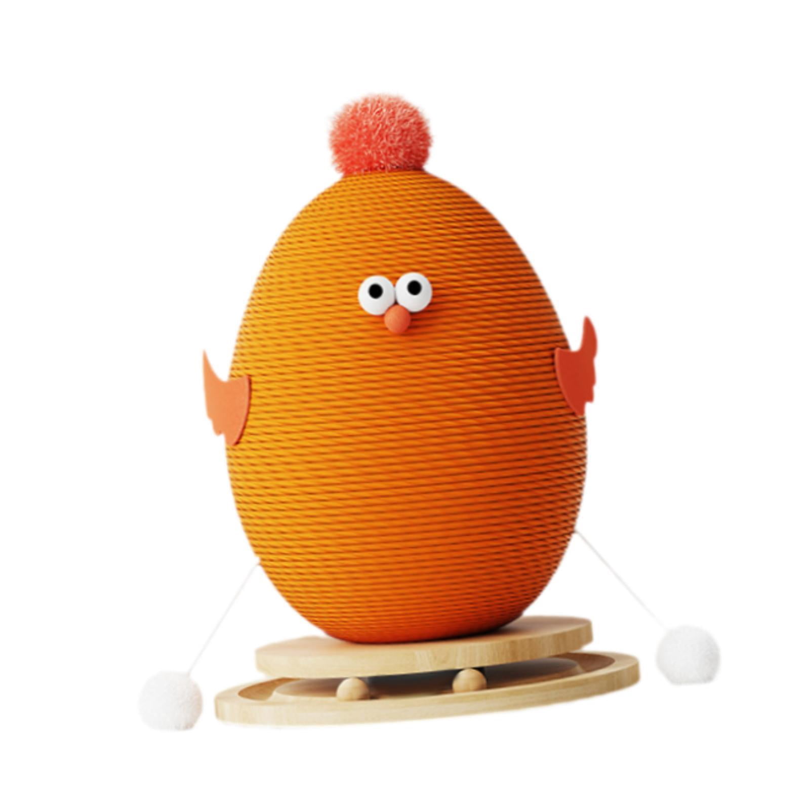 CarpNettore Cat Scratching Post Chick Cat Scratcher Toy Pet Furniture Interactive Ball Track orange