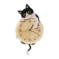 thumbnail image 1 of CarpNettore Cat Shaped Hanging Wall Clock with Swinging Tail Cute Stylish Modern Non Ticking Style B, 1 of 9