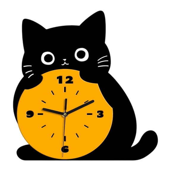 CarpNettore Cat Table Clock Decoration Silent Elegant Unique Fashionable Decorative Ornament