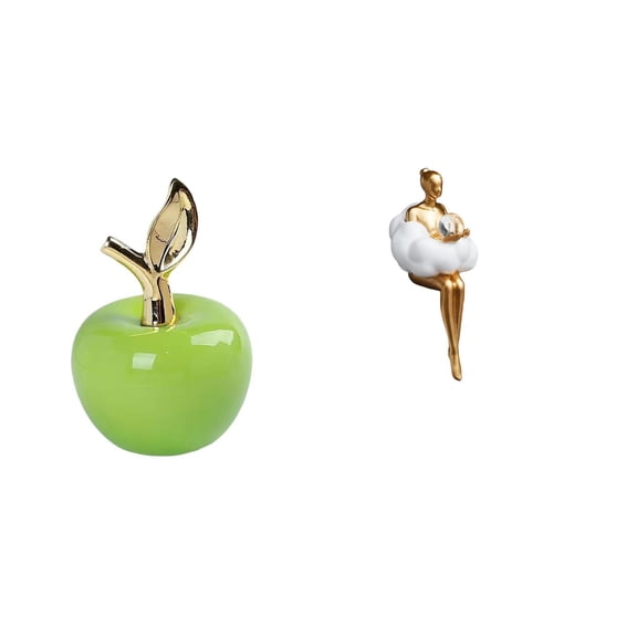 CarpNettore Ceramic Figurine Fruit Sculpture and Resin Abstract Art Sculpture Character Statue for Cafe Study Room Office Home Decoration Creative Souvenirs