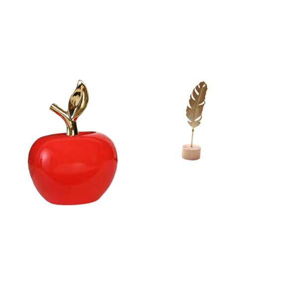 CarpNettore Ceramic Leaf Sculpture Ornament Figurine Fruit Statue Artwork Home Decoration Abstract Metal Shaped Crafts Nordic Creative for Cafe Study Room Holiday Table Party