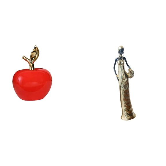 CarpNettore Ceramic Sculpture Ornament for Home Decoration and Cafe Study Room with Vintage Tribal Lady Figurine Tabletop Statue for Desk Cabinet Bedroom Housewarming Gift