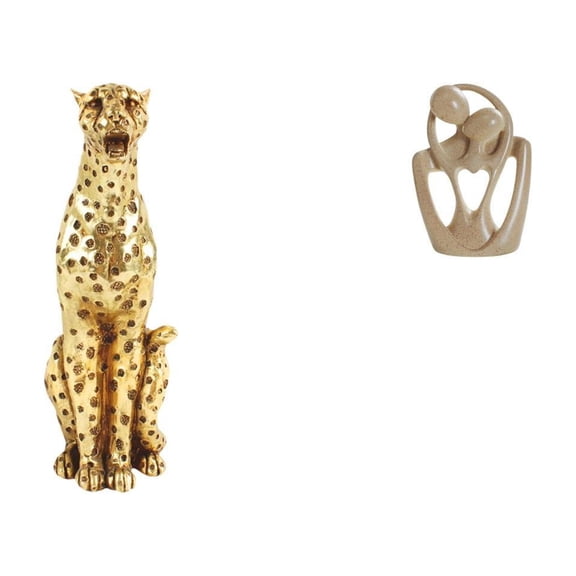 CarpNettore Cheetah Figurine Resin Sculpture Abstract Statue Modern Ornament Unique Three Dimensional Desktop Decoration Suitable for Living Room Bedroom Office G