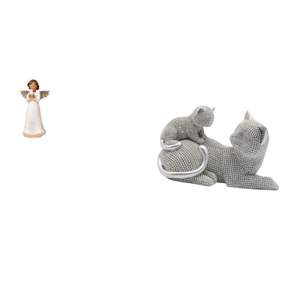 CarpNettore Cherub Angel Resin Figurine Holding Pigeon Decorative Sculpture for Living Room Desk Xmas Gift Cat Tabletop Ornament Art Crafts Animal Statue Bedroom