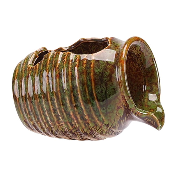 CarpNettore Clay Pot Water Fountain Pot Flow Water Ornament Decorative Ceramic Jar Waterfall Green