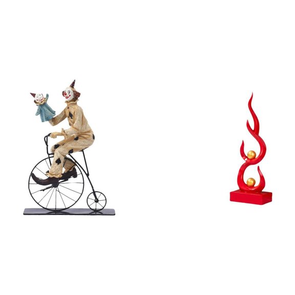 CarpNettore Clown Figurine Statue Sculpture Collection Ornament for Table Centerpiece Cabinet Dining Room Decor Abstract Fire Resin Flame Figurine Desktop Ornament Friend Gift Modern Sculpture