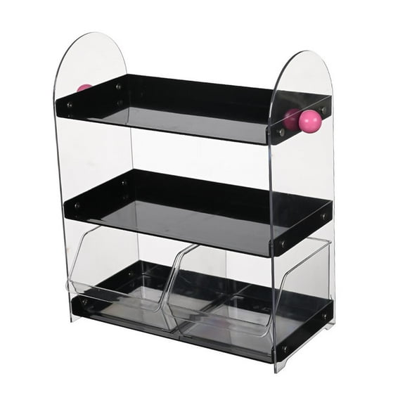 CarpNettore Coffee Cup Rack Countertop Organizer Modern 3 Tiers Display Shelf Coffee Station Black