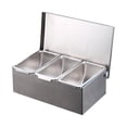 thumbnail image 1 of CarpNettore Condiment Jars Eay to Clean Stainless Steel, Condiment Server Organizer, Topping 3 Grids, 1 of 9