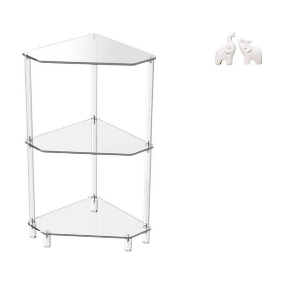 CarpNettore Corner Side Table Acrylic End Table Elephant Sculpture Resin Animal Statue Decorative Figurines Suitable for Office Living Room Gift Home Decoration