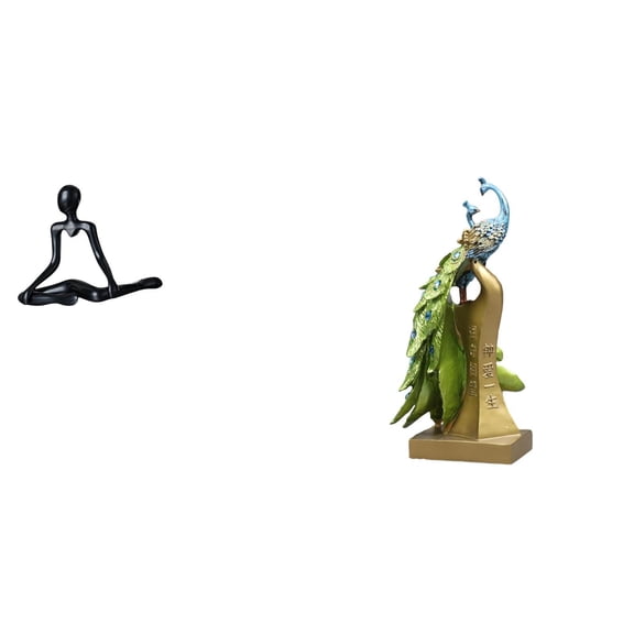 CarpNettore Creative Abstract Thinker Peacock Statue Decorative Figurine Unique Sculpture for Desktop Entrance Bedroom Table Centerpiece Housewarming Birthday Gif