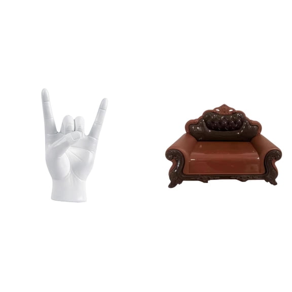 CarpNettore Creative Gesture Sculpture Sofa Chair Model for Apartment Bedroom Restaurant Decor Micro Landscape Miniature Furniture Gift