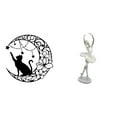 thumbnail image 1 of CarpNettore Creative Modern Dancing Girl Ballerina Figurine Metal Wall Art Black Cat Sculpture Desktop Ornament for Bedroom Office Entrance Cat Lover Gifts, 1 of 8