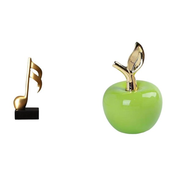 CarpNettore Creative Resin Music Note and Ceramic Figurine Sculpture Tabletop Ornament Centerpiece for Desk Fireplace Cafe Study Room Housewarming Holiday Gift