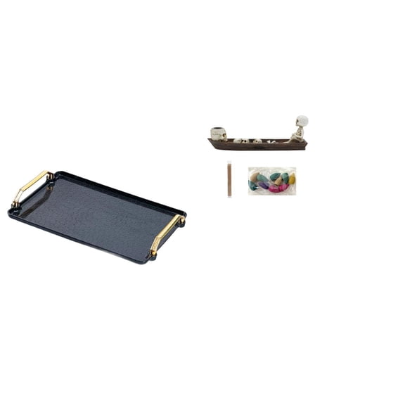 CarpNettore Decorative Serving Tray Table Organizer for Homes Hotels Pastries Snacks Coffee Tea Rectangular Plate Ship Incense Burner Tabletop Ornament Hall