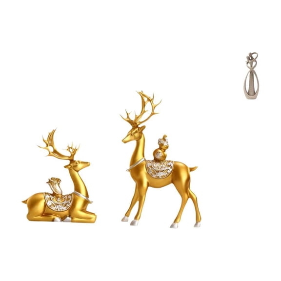 CarpNettore Deer Reindeer Elk Figurines And Kissing Lovers Sculpture Art Collection for Shelf Desk Bookshelf Decor Anniversary Birthday Gift Ornaments