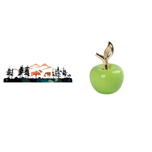 CarpNettore Deer Wall Sculpture Hanging for Garden Fence Outdoor Indoor Porch Decorative Ornament Simulation Artwork Home Decoration Ceramic Figurine Fruit for Ca