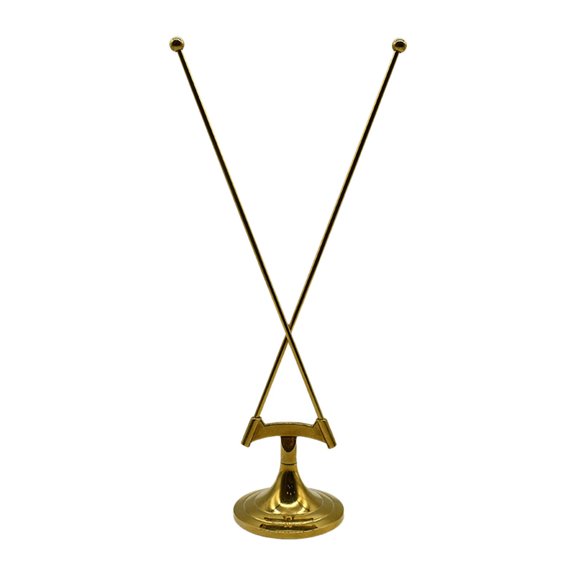 CarpNettore Desktop Flag Holder Flagpole Stand Zinc Alloy Metal Flag Pole Desktop Holder for Gold